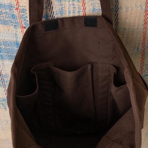 Upcycled handmade brown carhartt canvas tote bag - Picture 6 of 7